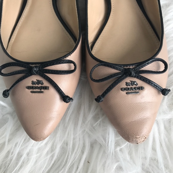 COACH Nude Leather Flats "Radient" Style - Picture 6 of 8